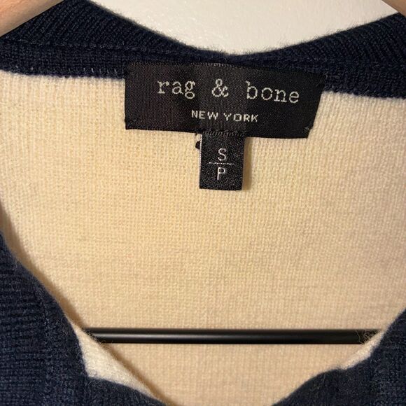 Rag & Bone Polo Sweater Dress Women’s Size Small S/P Merino Wool Striped Sleeve - Picture 3 of 6